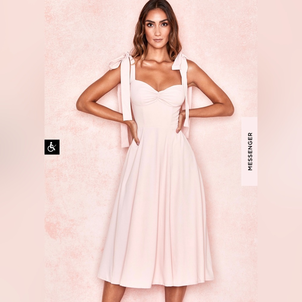House of CB | Alicia Dress | Blush pink midi sundress